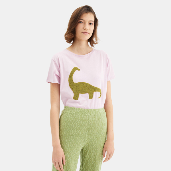 Camiseta Lila Dinosaurio