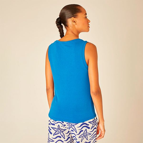 Knitted Tank Top Blue 