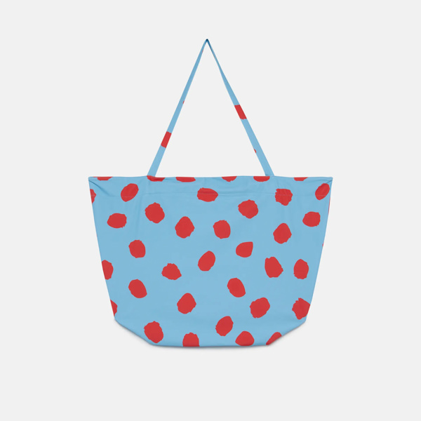 Bolso Playa Azul Lunares Rojos