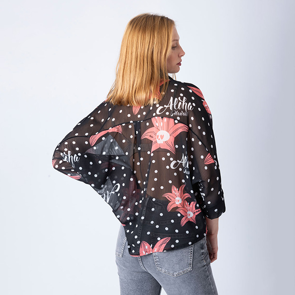 CAMISA-ALOHA-HAWAII-NEGRA