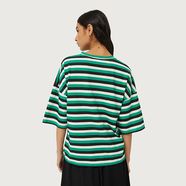Camiseta Rayas Corazón Verde