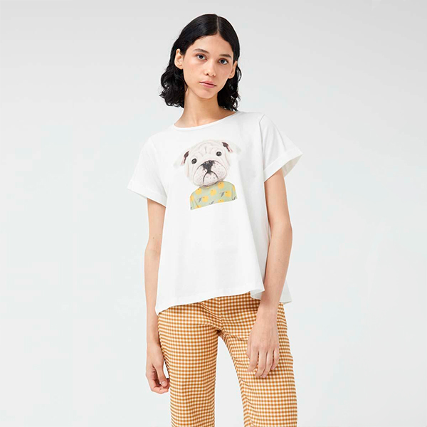 Camiseta Perro Blanca