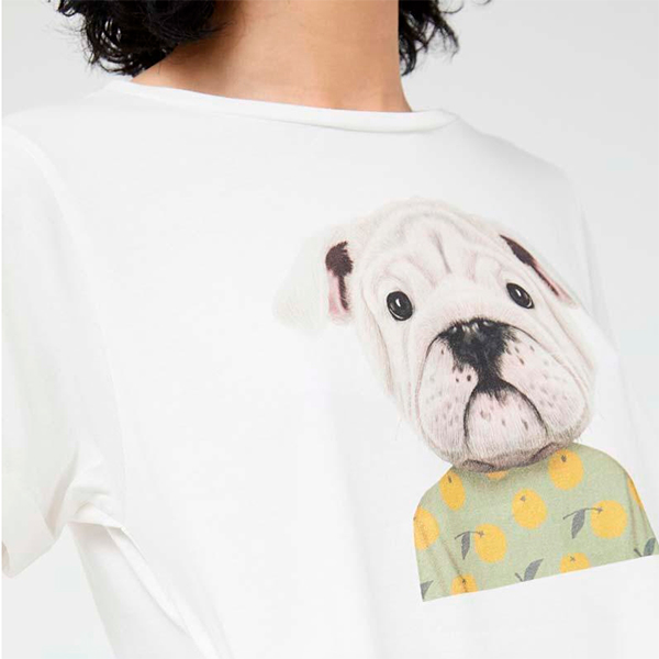 Camiseta Perro Blanca