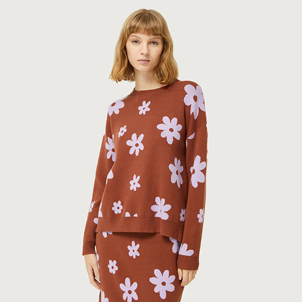 JERSEY PUNTO FLORES MARRON