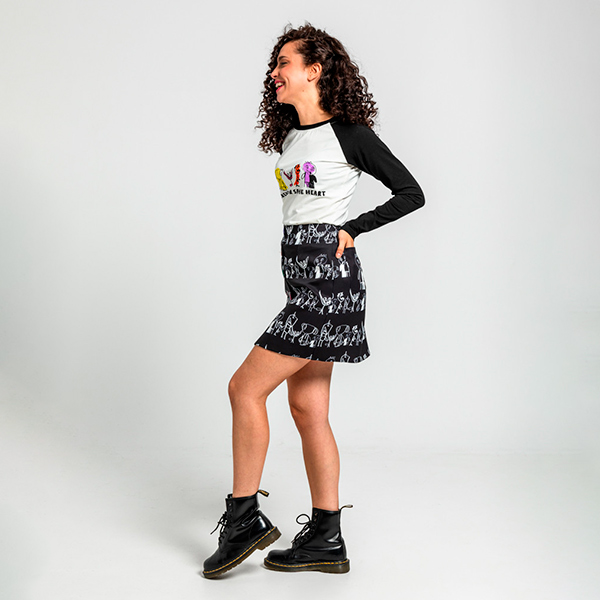 Falda-Garabatos-Monocromático-