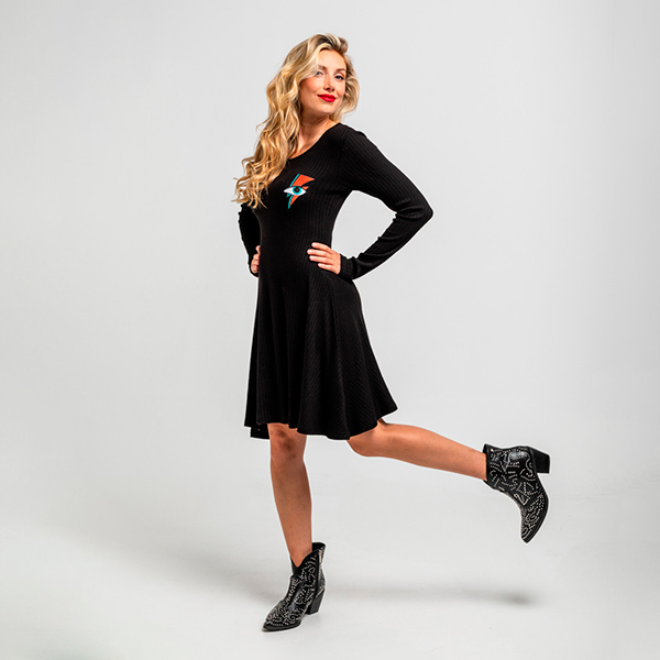 Vestido-Canale-Negro-Rayo