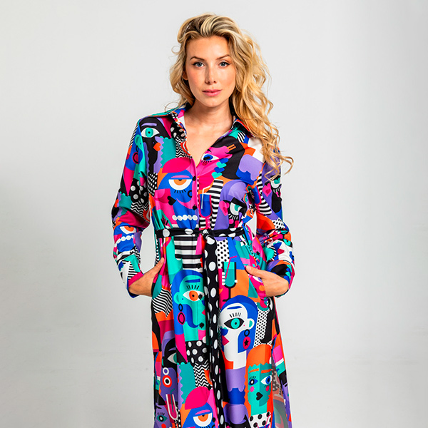 Vestido-Camisero-Largo-Caras-Picasso
