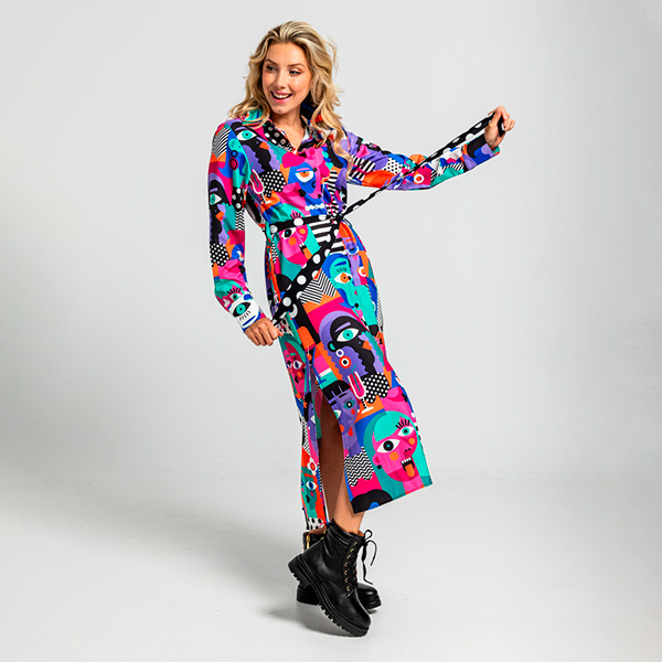 Vestido-Camisero-Largo-Caras-Picasso