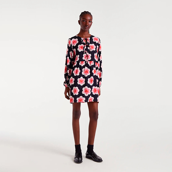 Vestido-Corto-con-Estampado-Sweetheart