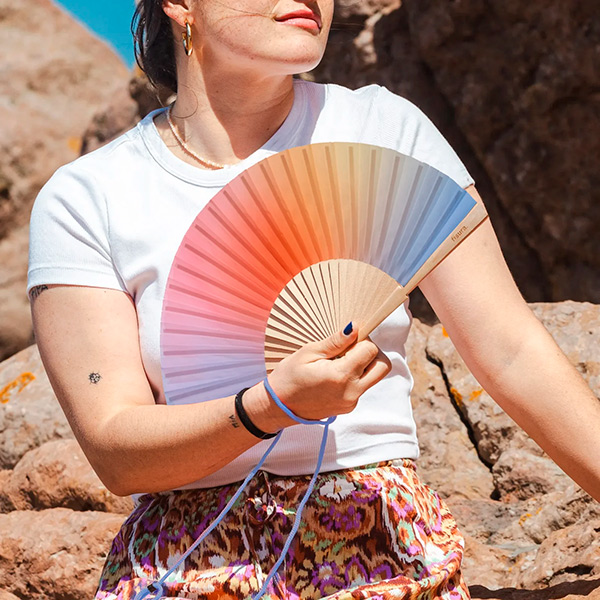 Abanico Degradado Azul y Naranja