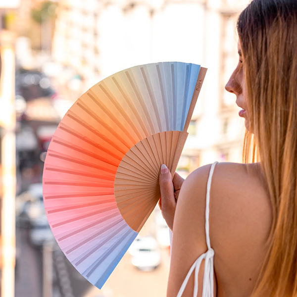 Abanico Degradado Azul y Naranja