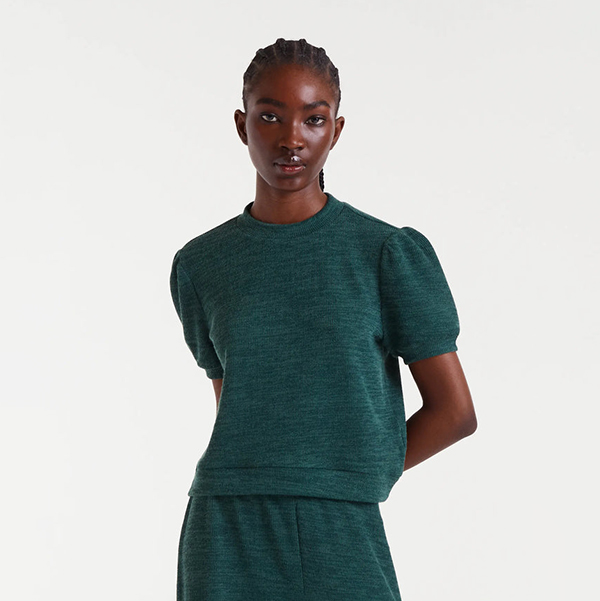 Camiseta-Punto-Canalé-Verde