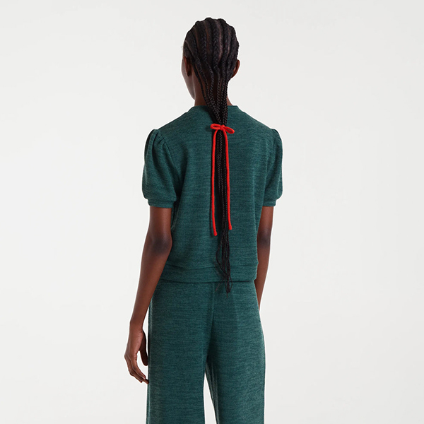 Camiseta-Punto-Canalé-Verde