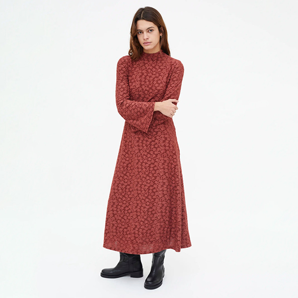 Vestido-Largo-Encaje-Floral-Marrón