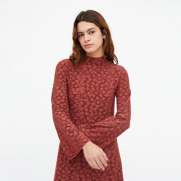 Vestido-Largo-Encaje-Floral-Marrón