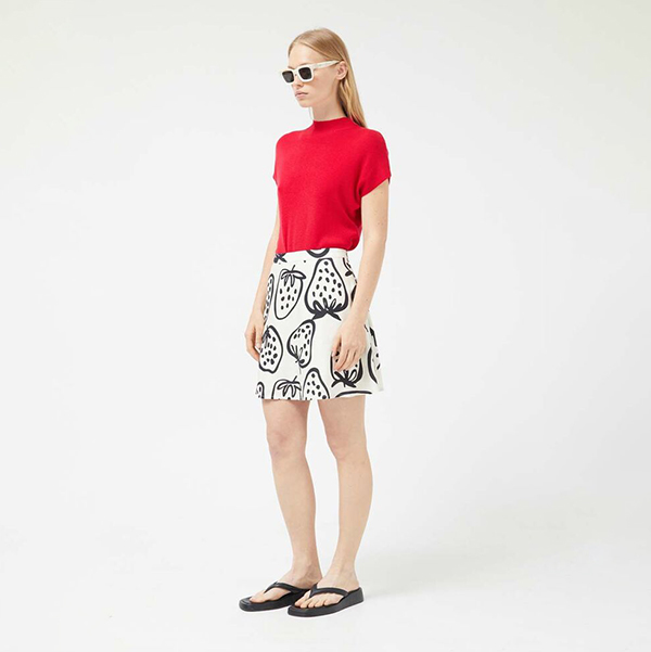 Falda Fresas Blancas