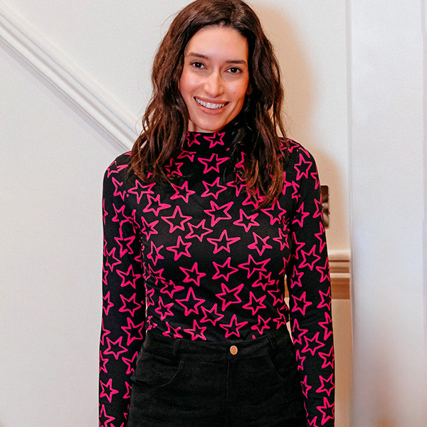 Annika Jersey Doodle Stars Black