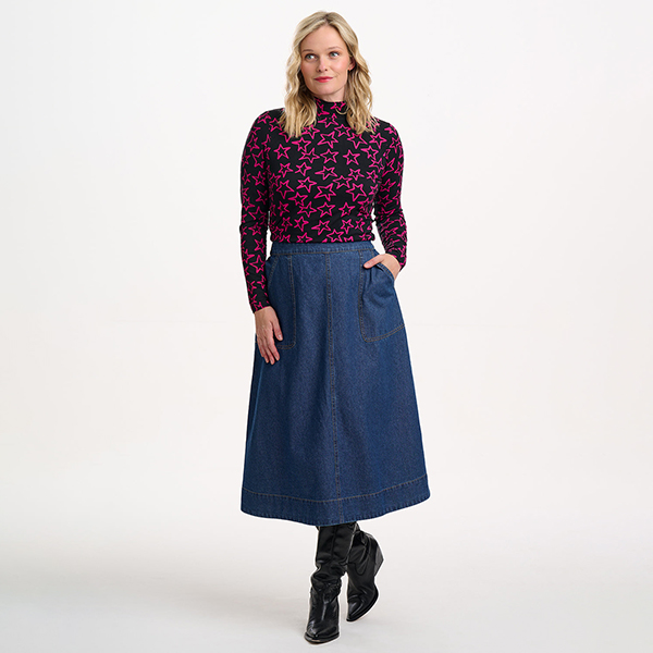 Annika Jersey Doodle Stars Black