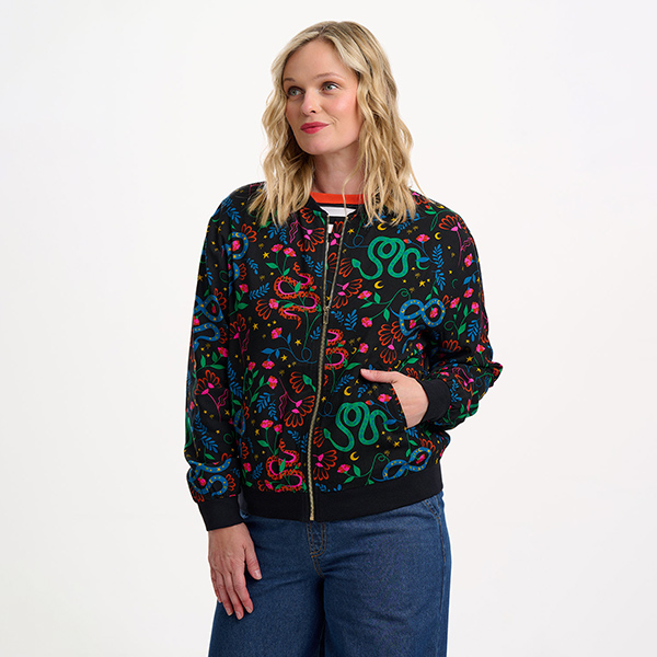 Bobbi Bomber Jacket Snake Floral