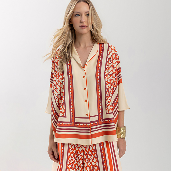 Camisa Crepe Continuous Laranja