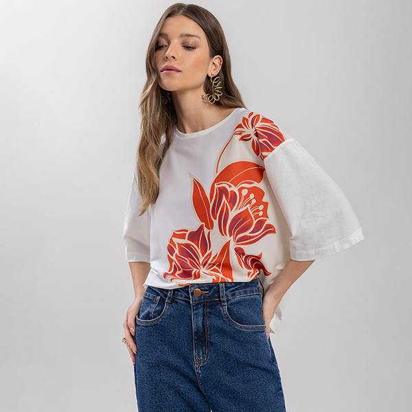 Camiseta Crepe Amarelo Seashell