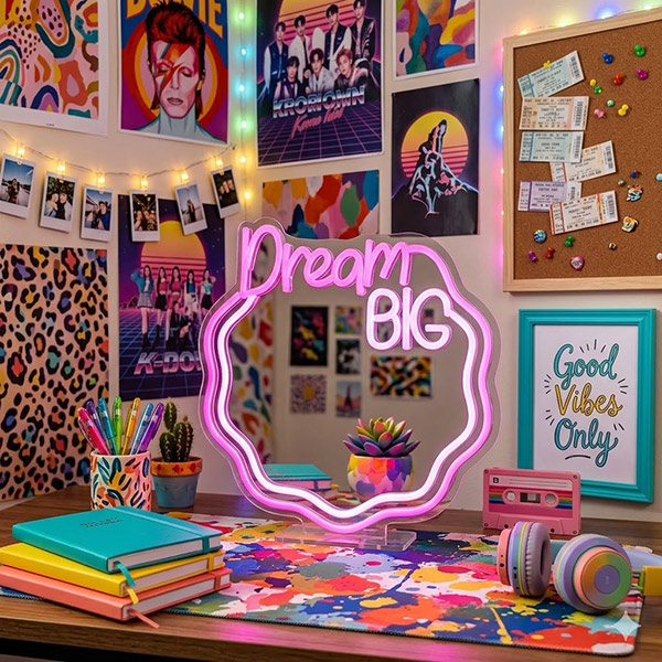 Espejo con Luz Led de Efecto Neón