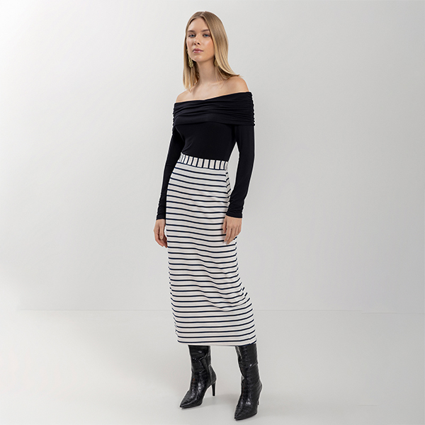 Falda Diagonal Branco Off White