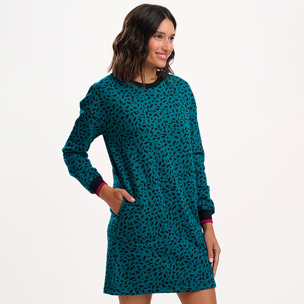 Marta Sweatshirt Dress Painterly Animal