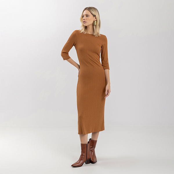 Vestido Canalé Marrón