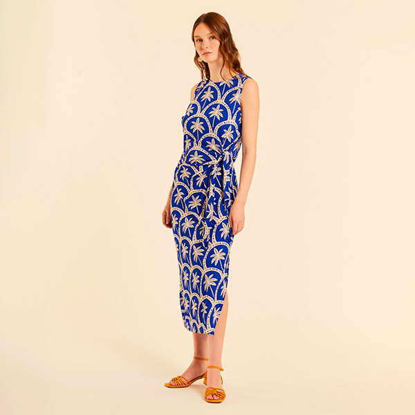 Vestido Anudado Casablanca Azul