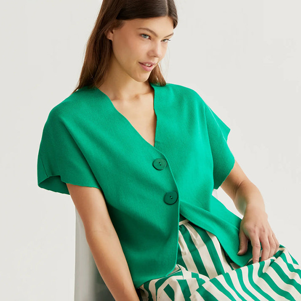 Cárdigan-punto-verde