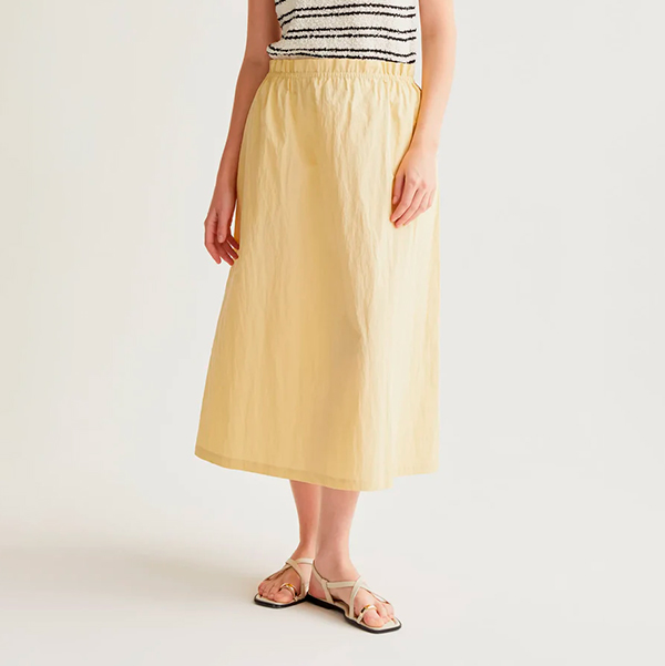 Falda-midi-amarillo-claro