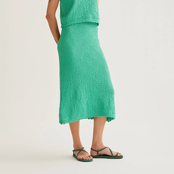 Falda-midi-bordado-verde