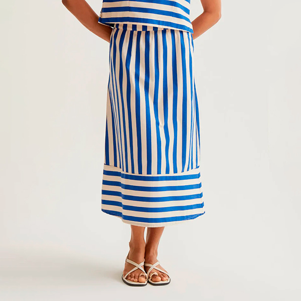 Falda-midi-estampado-Bamboo-Blue