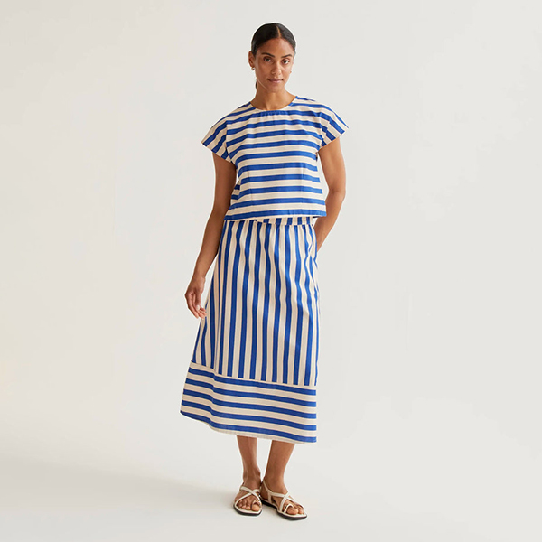 Falda-midi-estampado-Bamboo-Blue