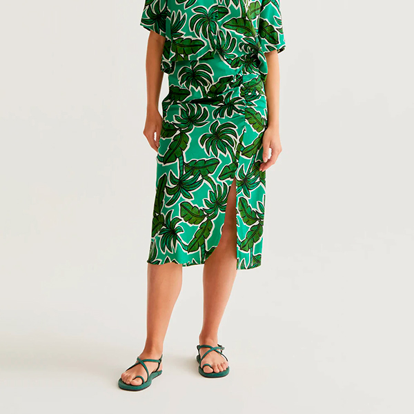 Falda-midi-estampado-Palm-Tree