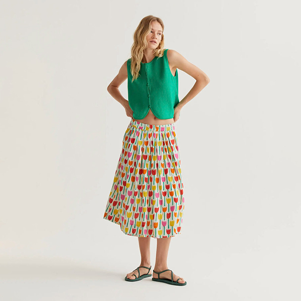 Falda-midi-estampado-Tulipa