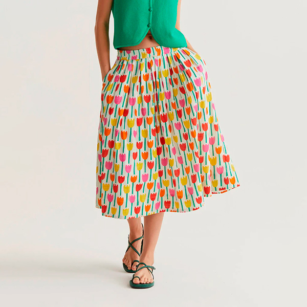 Falda-midi-estampado-Tulipa