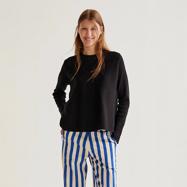 Jersey-punto-manga-larga-negro