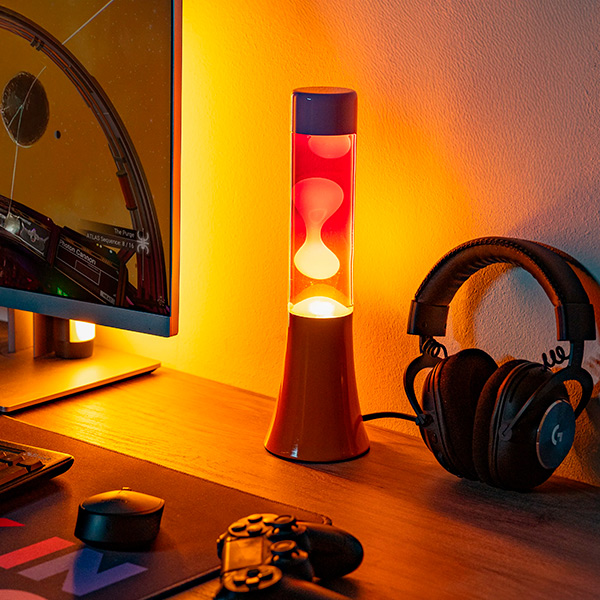 Lampara Lava Mini Degrado Naranja Rosa