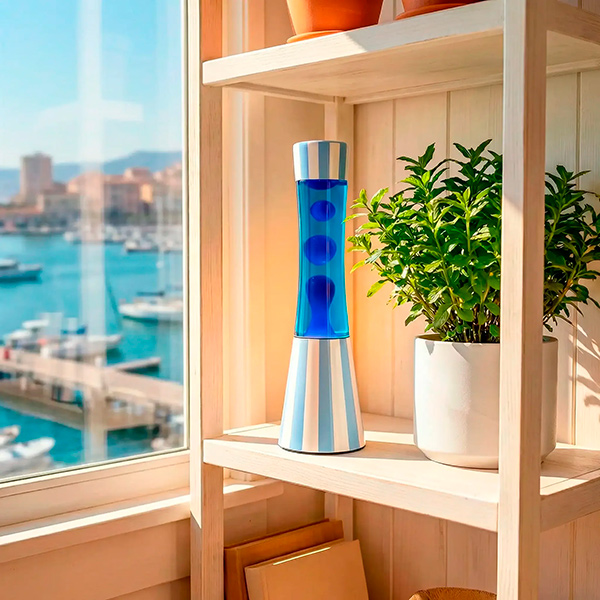 Lampara Lava Rayas azul