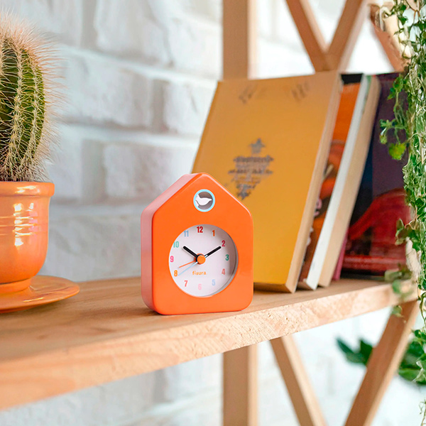 Reloj Despertador Casita Naranja