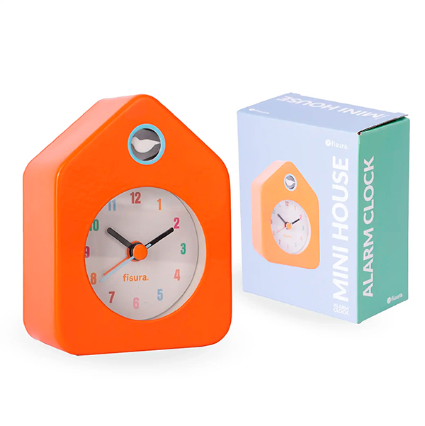 Reloj Despertador Casita Naranja