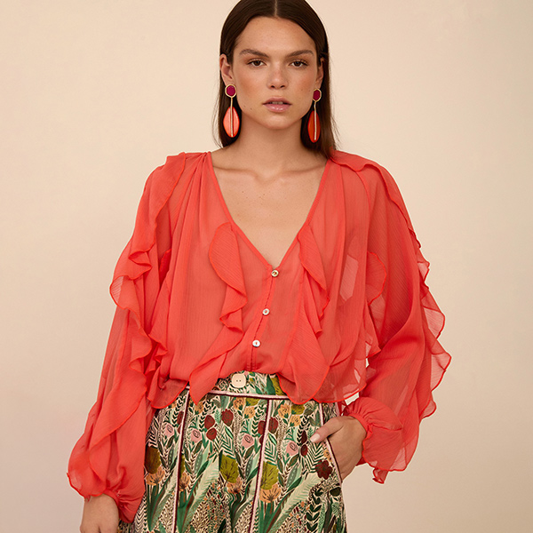 Blusa gasa volantes Hibiscus