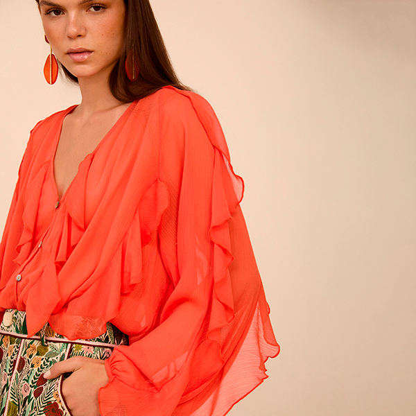 Blusa gasa volantes Hibiscus