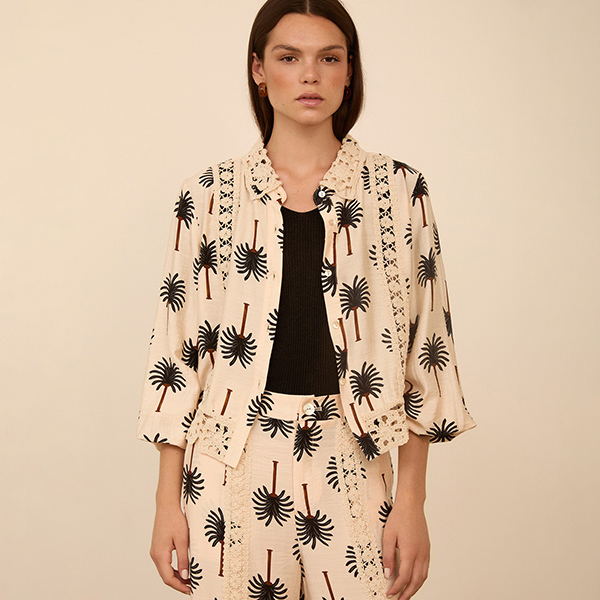 Camisa estampado palmeras Black
