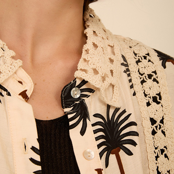 Camisa estampado palmeras Black