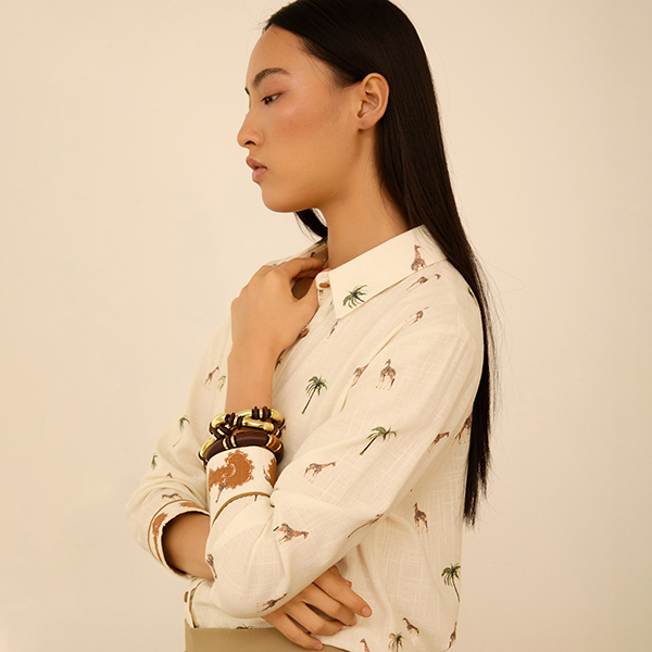 Camisa estampado savannah Ivory
