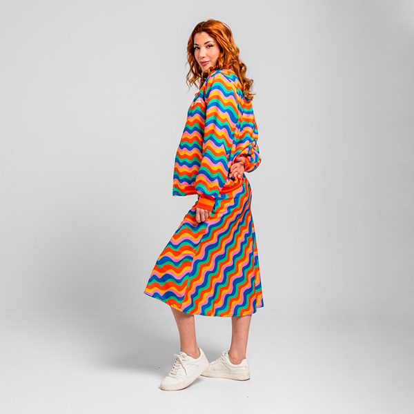 Falda-Evasé-Échate-flores