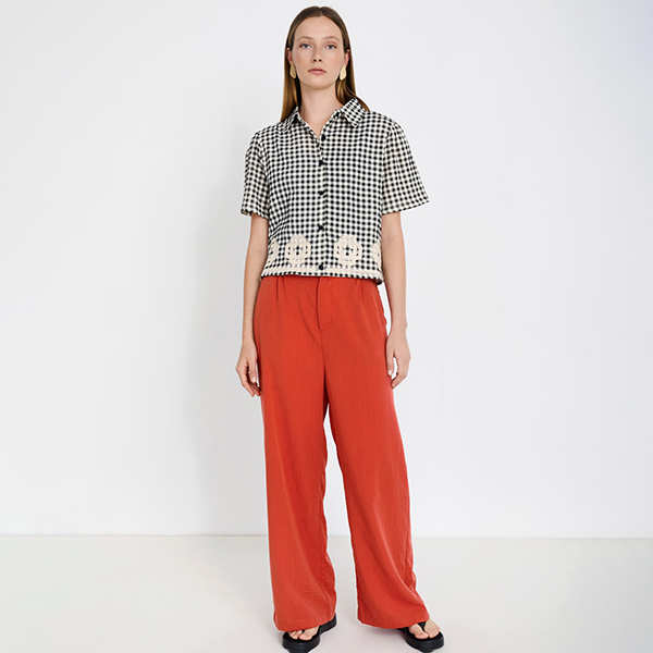 Flowing Pleated Trousers Grenadine